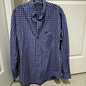 Faconnable Blue Plaid Button Down Shirt